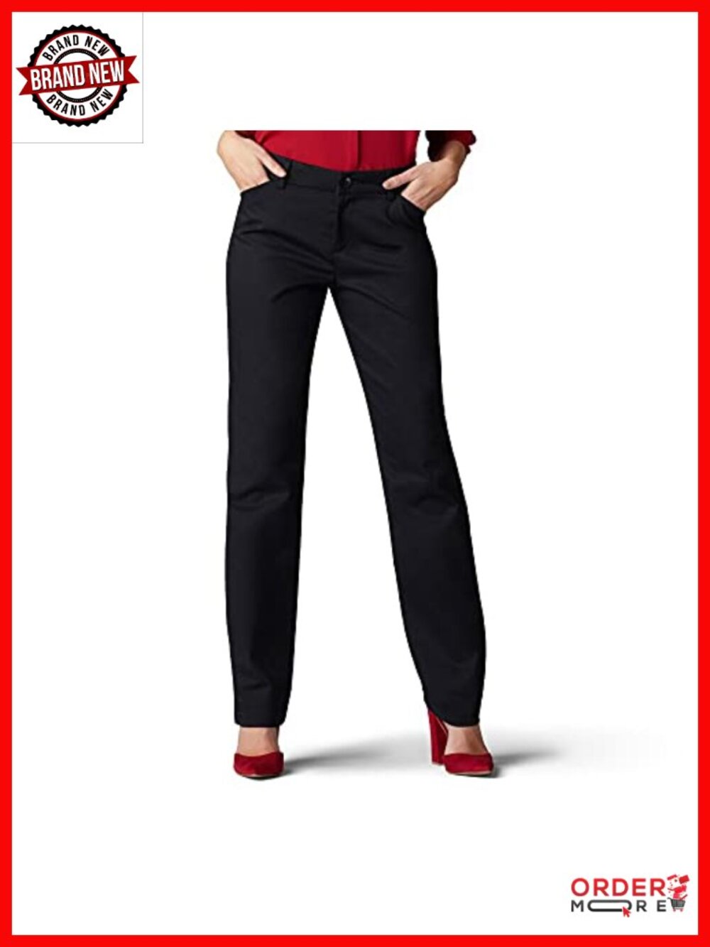 Lee Petit Wrinkle Free Relaxed Straight Leg Pant Cotton Spandex